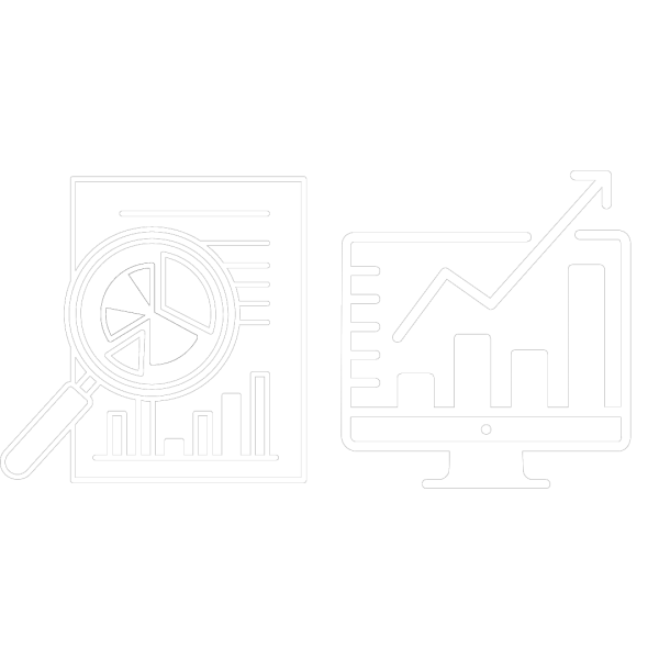 Ilustracija analize, ki prikazuje grafični prikaz podatkov, rastoče stolpce in metrike, kar simbolizira spremljanje in izboljševanje učinkovitosti kampanje.